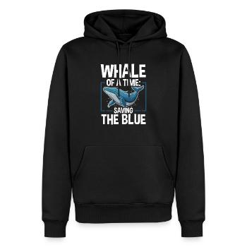 Gefährdete Arten Blauwal Tierrechte - Männer Premium Bio Hoodie - Schwarz - Vorne - Nico (187cm)