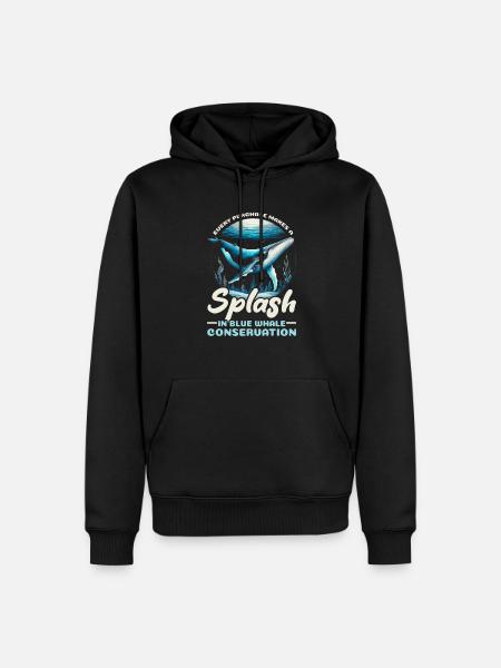Gefährdete Arten Blauwal Tierrechte - Männer Premium Bio Hoodie - Schwarz