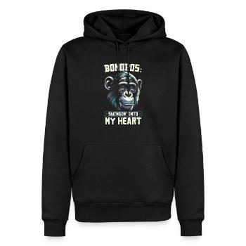 Espèce en voie de disparition, bonobo, militant des droits des animaux - Sweat à capuche Premium bio Homme - noir - Devant - Nico (187cm)