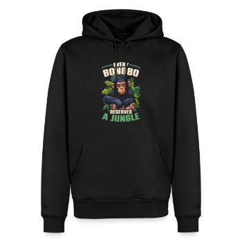 Espèce en voie de disparition, bonobo, militant des droits des animaux - Sweat à capuche Premium bio Homme - noir - Devant - Nico (187cm)