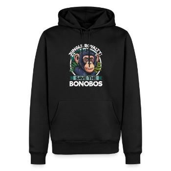 Espèce en voie de disparition, bonobo, militant des droits des animaux - Sweat à capuche Premium bio Homme - noir - Devant - Nico (187cm)