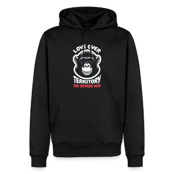 Espèce en voie de disparition, bonobo, militant des droits des animaux - Sweat à capuche Premium bio Homme - noir - Devant - Nico (187cm)