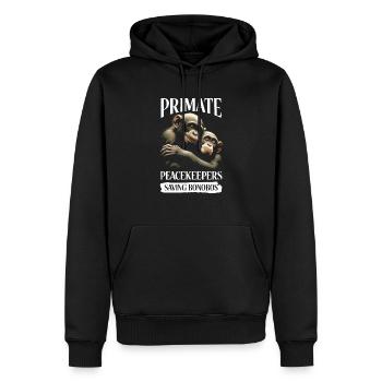 Espèce en voie de disparition, bonobo, militant des droits des animaux - Sweat à capuche Premium bio Homme - noir - Devant - Nico (187cm)