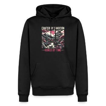 Feudales Japan Kultur Japanische Kanji Geschichte - Männer Premium Bio Hoodie - Schwarz - Vorne - Nico (187cm)
