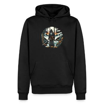 Feudales Japan Kultur Japanische Kanji Geschichte - Männer Premium Bio Hoodie - Schwarz - Vorne - Nico (187cm)
