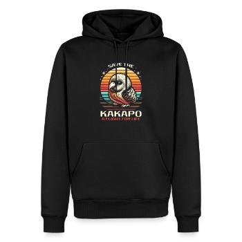 Gefährdete Tierarten Kakapo Tierrechtsaktivist - Männer Premium Bio Hoodie - Schwarz - Vorne - Nico (187cm)