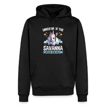 Gefährdete Spezies Nördliches Breitmaulnashorn - Männer Premium Bio Hoodie - Schwarz - Vorne - Nico (187cm)