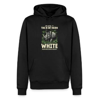 Gefährdete Spezies Nördliches Breitmaulnashorn - Männer Premium Bio Hoodie - Schwarz - Vorne - Nico (187cm)