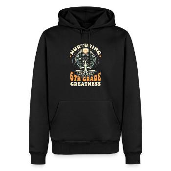 Enseignant de 6e année Éducateur de sixième année Enseignement - Sweat à capuche Premium bio Homme - noir - Devant - Nico (187cm)