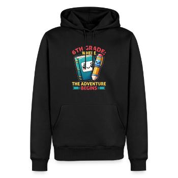Enseignant de 6e année Éducateur de sixième année Enseignement - Sweat à capuche Premium bio Homme - noir - Devant - Nico (187cm)