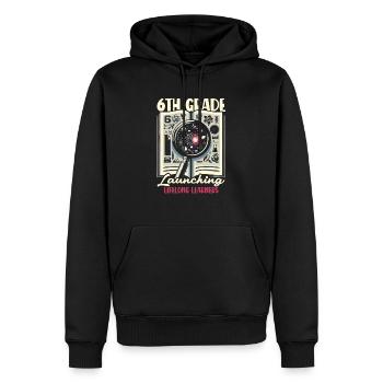 Enseignant de 6e année Éducateur de sixième année Enseignement - Sweat à capuche Premium bio Homme - noir - Devant - Nico (187cm)