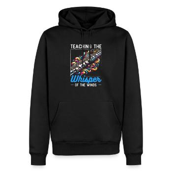 Professeur de flûte Instrument de musique Joueur de flûte - Sweat à capuche Premium bio Homme - noir - Devant - Nico (187cm)