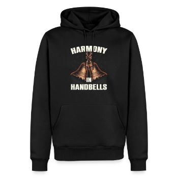 Joueur de cloches musicales musicien amoureux des cloches - Sweat à capuche Premium bio Homme - noir - Devant - Nico (187cm)