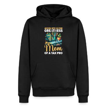 Maman d’un comptable fiscaliste Comptabilité Saison des impôts - Sweat à capuche Premium bio Homme - noir - Devant - Nico (187cm)