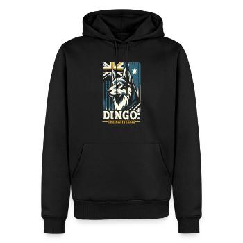 Dingo Dog Western Australia Australian Dingo Lover - Men’s Premium Organic Hoodie - black - Front - Nico (187cm)