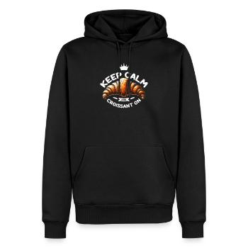 Croissant France Food Foodie Petit-déjeuner français - Sweat à capuche Premium bio Homme - noir - Devant - Nico (187cm)