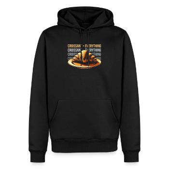 Croissant France Food Foodie Petit-déjeuner français - Sweat à capuche Premium bio Homme - noir - Devant - Nico (187cm)