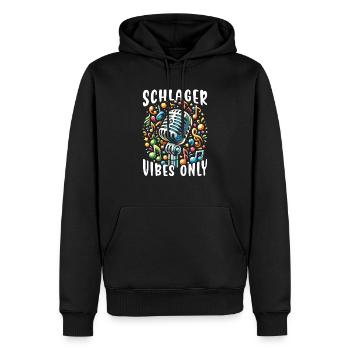 Chanteur allemand Schlager Mélomane d’Allemagne - Sweat à capuche Premium bio Homme - noir - Devant - Nico (187cm)