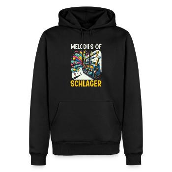 Chanteur allemand Schlager Mélomane d’Allemagne - Sweat à capuche Premium bio Homme - noir - Devant - Nico (187cm)