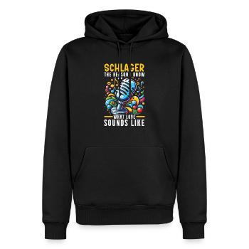 Chanteur allemand Schlager Mélomane d’Allemagne - Sweat à capuche Premium bio Homme - noir - Devant - Nico (187cm)