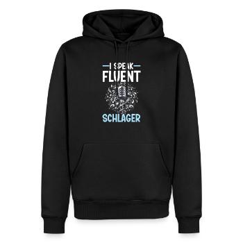 Chanteur allemand Schlager Mélomane d’Allemagne - Sweat à capuche Premium bio Homme - noir - Devant - Nico (187cm)