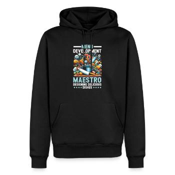 Arts culinaires Professeur Cuisine Chef cuisinier Cuisine - Sweat à capuche Premium bio Homme - noir - Devant - Nico (187cm)