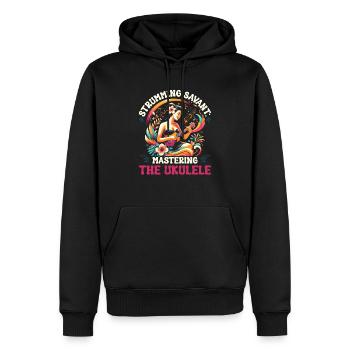 Ukulélé Professeur Instrument Ukulélé Joueur Uke - Sweat à capuche Premium bio Homme - noir - Devant - Nico (187cm)