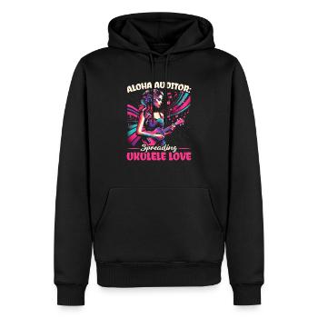 Ukulélé Professeur Instrument Ukulélé Joueur Uke - Sweat à capuche Premium bio Homme - noir - Devant - Nico (187cm)