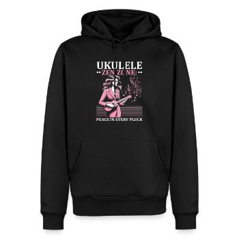 Ukulélé Professeur Instrument Ukulélé Joueur Uke - Sweat à capuche Premium bio Homme - noir - Devant - Nico (187cm)