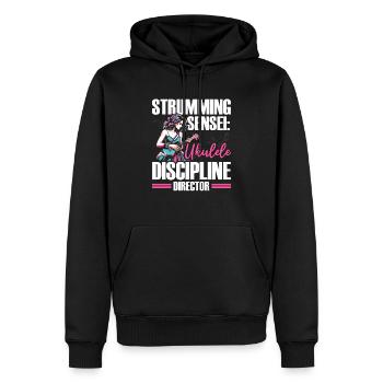 Ukulélé Professeur Instrument Ukulélé Joueur Uke - Sweat à capuche Premium bio Homme - noir - Devant - Nico (187cm)