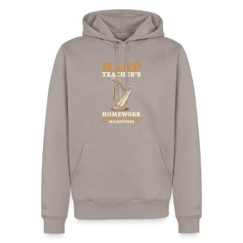 Harfenlehrer Harfenist Musikinstrument Harfenspieler - Männer Premium Bio Hoodie - Taupe - Vorne - Nico (187cm)