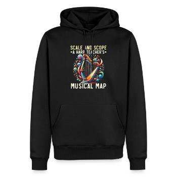 Harfenlehrer Harfenist Musikinstrument Harfenspieler - Männer Premium Bio Hoodie - Schwarz - Vorne - Nico (187cm)