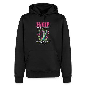 Harfenlehrer Harfenist Musikinstrument Harfenspieler - Männer Premium Bio Hoodie - Schwarz - Vorne - Nico (187cm)