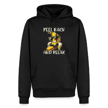 Banana Lover Mangeur de bananes Nourriture Fruits Tropicaux - Sweat à capuche Premium bio Homme - noir - Devant - Nico (187cm)