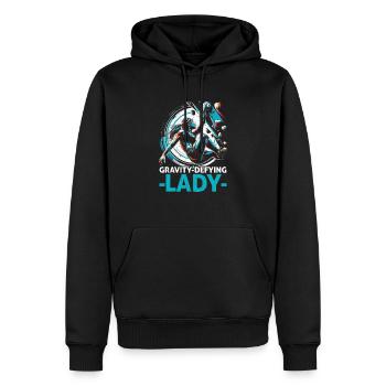 Bouldering Girl Boulderer Mur d’escalade - Sweat à capuche Premium bio Homme - noir - Devant - Nico (187cm)