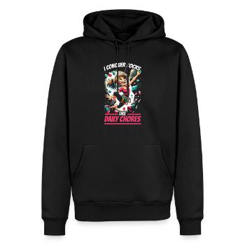 Bouldering Girl Boulderer Felskletterwand - Männer Premium Bio Hoodie - Schwarz - Vorne - Nico (187cm)