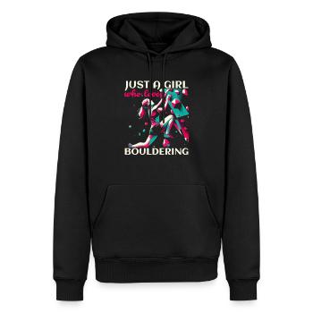 Bouldering Girl Boulderer Felskletterwand - Männer Premium Bio Hoodie - Schwarz - Vorne - Nico (187cm)