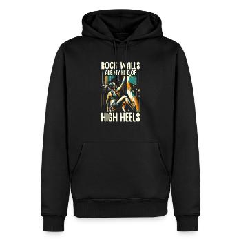 Bouldering Girl Boulderer Felskletterwand - Männer Premium Bio Hoodie - Schwarz - Vorne - Nico (187cm)