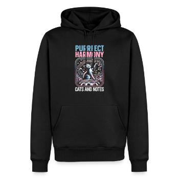 Musique Chat Instrument De Musique Kitty Pet Musicien - Sweat à capuche Premium bio Homme - noir - Devant - Nico (187cm)