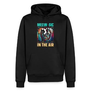 Musique Chat Instrument De Musique Kitty Pet Musicien - Sweat à capuche Premium bio Homme - noir - Devant - Nico (187cm)