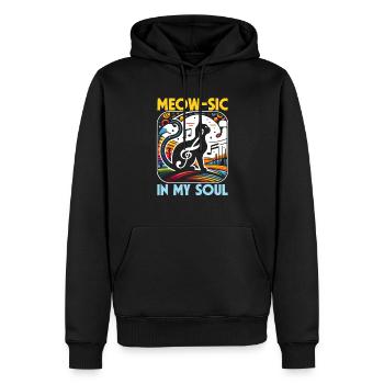 Musique Chat Instrument De Musique Kitty Pet Musicien - Sweat à capuche Premium bio Homme - noir - Devant - Nico (187cm)