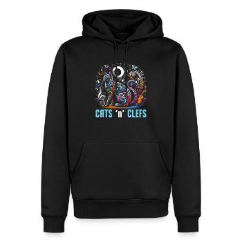 Musique Chat Instrument De Musique Kitty Pet Musicien - Sweat à capuche Premium bio Homme - noir - Devant - Nico (187cm)