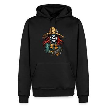 Vogelscheuche / Erntehelfer / Maisfeld / Feld - Männer Premium Bio Hoodie - Schwarz - Vorne - Nico (187cm)