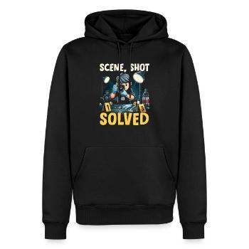 Photographe médico-légal Enquête sur les scènes de crime - Sweat à capuche Premium bio Homme - noir - Devant - Nico (187cm)