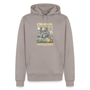 Photographe médico-légal Enquête sur les scènes de crime - Sweat à capuche Premium bio Homme - taupe - Devant - Nico (187cm)
