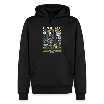 Photographe médico-légal Enquête sur les scènes de crime - Sweat à capuche Premium bio Homme - noir - Devant - Nico (187cm)