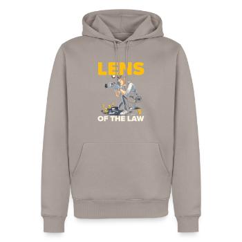 Photographe médico-légal Enquête sur les scènes de crime - Sweat à capuche Premium bio Homme - taupe - Devant - Nico (187cm)