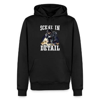 Photographe médico-légal Enquête sur les scènes de crime - Sweat à capuche Premium bio Homme - noir - Devant - Nico (187cm)
