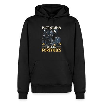 Photographe médico-légal Enquête sur les scènes de crime - Sweat à capuche Premium bio Homme - noir - Devant - Nico (187cm)
