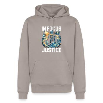 Photographe médico-légal Enquête sur les scènes de crime - Sweat à capuche Premium bio Homme - taupe - Devant - Nico (187cm)